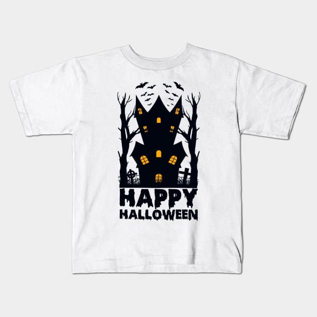 Happy halloween Kids T-Shirt by O2Graphic